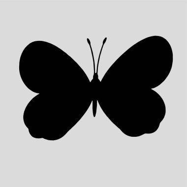 Güzel kelebek logo ikonu silueti