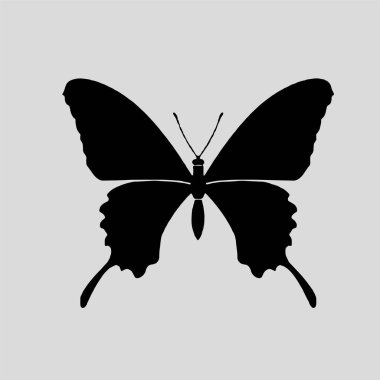 Güzel kelebek logo ikonu silueti