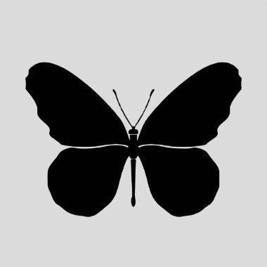 Güzel kelebek logo ikonu silueti