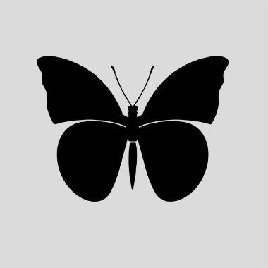 Güzel kelebek logo ikonu silueti