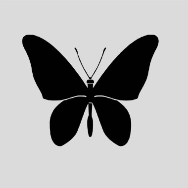 Güzel kelebek logo ikonu silueti