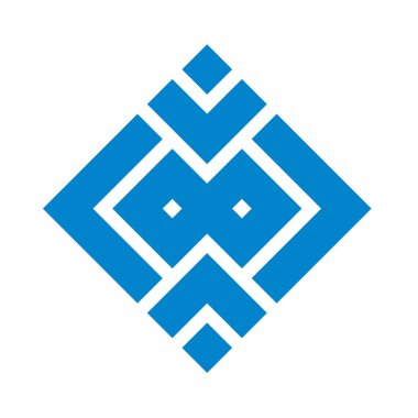 Geometrik monogram şifreleme logo vektör simgesi