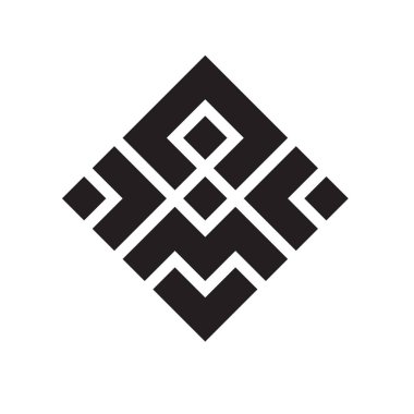 Geometrik monogram şifreleme logo vektör simgesi