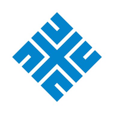 Geometrik monogram şifreleme logo vektör simgesi