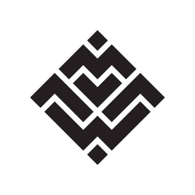 Geometrik monogram şifreleme logo vektör simgesi