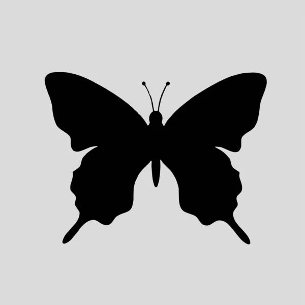 Sylwetka Pięknej Ikony Wektora Logo Motyla — Wektor stockowy