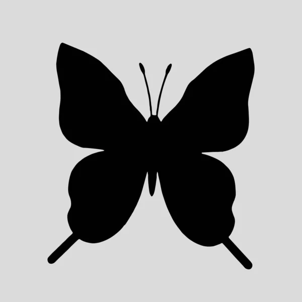Silhouette Beautiful Butterfly Logo Vector Icon — ストックベクタ