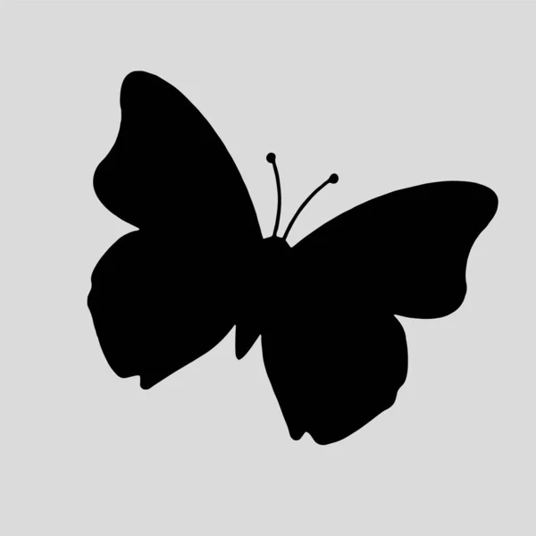 Silhouette Beautiful Butterfly Logo Vector Icon — Stockvektor