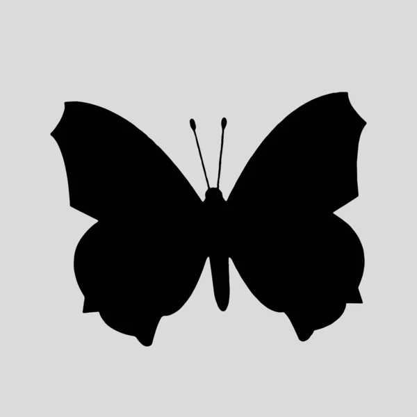 Silhouette Beautiful Butterfly Logo Vector Icon — ストックベクタ