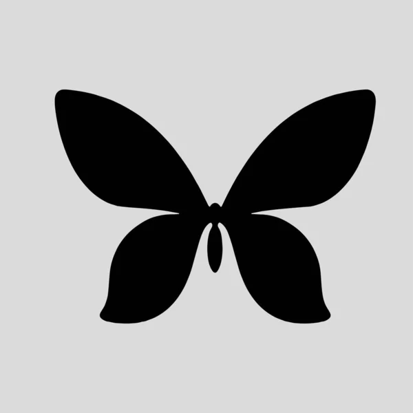 Silhouette Beautiful Butterfly Logo Vector Icon — Stok Vektör