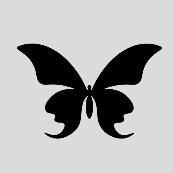 Silhouette Beautiful Butterfly Logo Vector Icon — Wektor stockowy