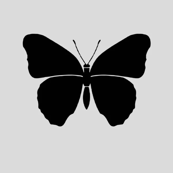 Silhouette Beautiful Butterfly Logo Vector Icon — Stok Vektör