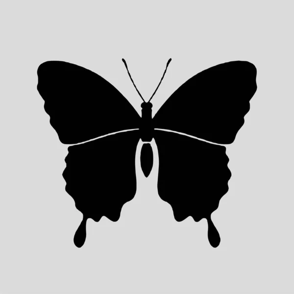 Silhouette Beautiful Butterfly Logo Vector Icon — Vector de stock