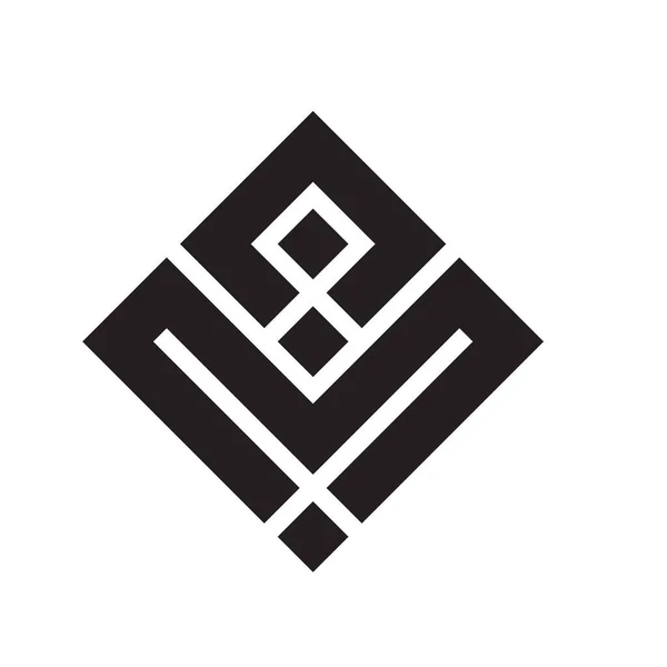 Geometriai Monogram Kripto Logó Vektor Ikon — Stock Vector