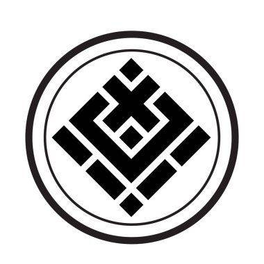 Geometrik monogram şifreleme logo vektör simgesi