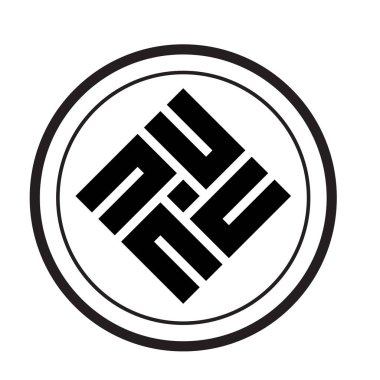 Geometrik monogram şifreleme logo vektör simgesi