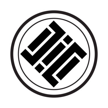 Geometrik monogram şifreleme logo vektör simgesi