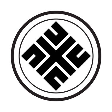 Geometrik monogram şifreleme logo vektör simgesi