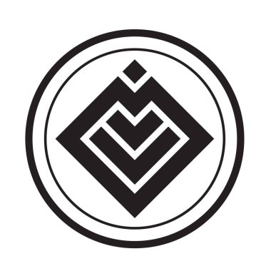 Geometrik monogram şifreleme logo vektör simgesi