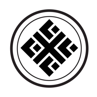 Geometrik monogram şifreleme logo vektör simgesi
