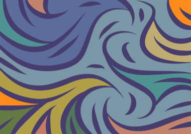 Dalgalı ve kıvrımlı kıvrımlı desenli soyut arkaplan