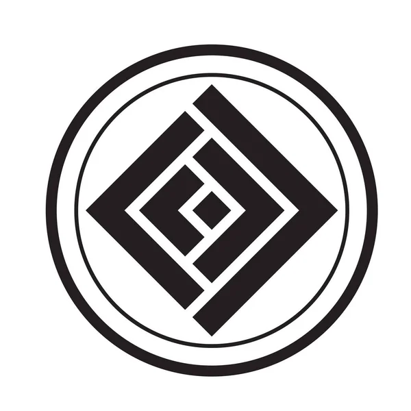 Geometrisk Monogram Krypto Logotyp Vektor Ikon — Stock vektor