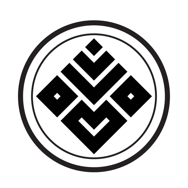 Geometrik Monogram Şifreleme Logo Vektör Simgesi — Stok Vektör