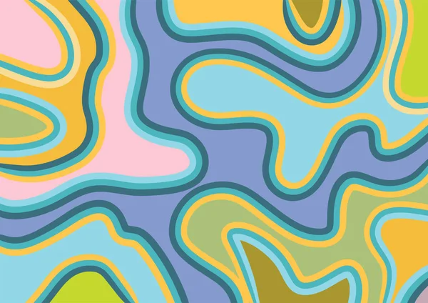 波状でねじれた巻き模様の抽象的な背景 — ストックベクタ