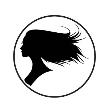 Silhouette of beautiful woman use for hair beauty and spa logo vector icon