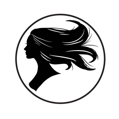 Silhouette of beautiful woman use for hair beauty and spa logo vector icon