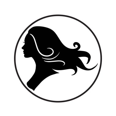 Silhouette of beautiful woman use for hair beauty and spa logo vector icon