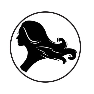 Silhouette of beautiful woman use for hair beauty and spa logo vector icon