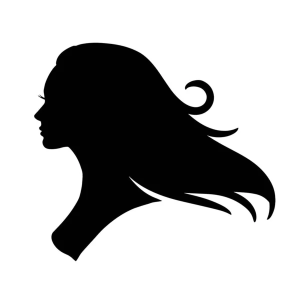 Silhouette Belle Femme Utilisation Pour Beauté Des Cheveux Logo Spa — Image vectorielle