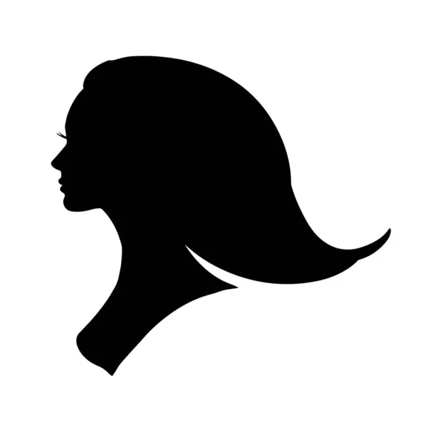 Silhouette Beautiful Woman Use Hair Beauty Spa Logo Vector Icon — Image vectorielle