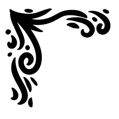 Etnik süslemeli köşe dekorasyon çerçevesi