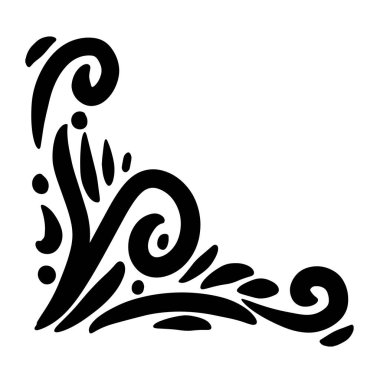 Etnik süslemeli köşe dekorasyon çerçevesi