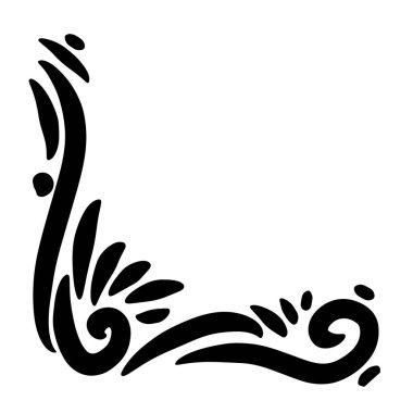 Etnik süslemeli köşe dekorasyon çerçevesi