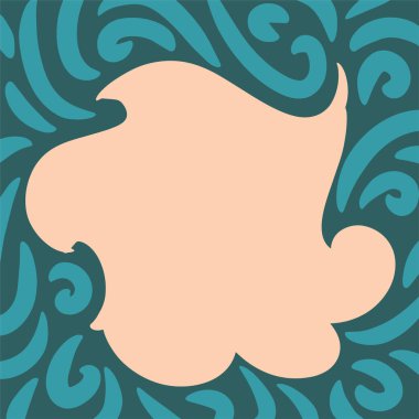 soyut etnik dekorasyona sahip fotoğraf çerçevesi şablonu