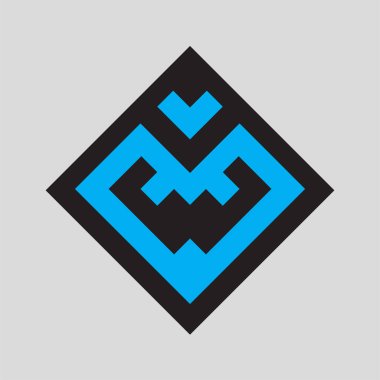 Monogram şifreleme sembolü logo Basit logo vektör simgesi