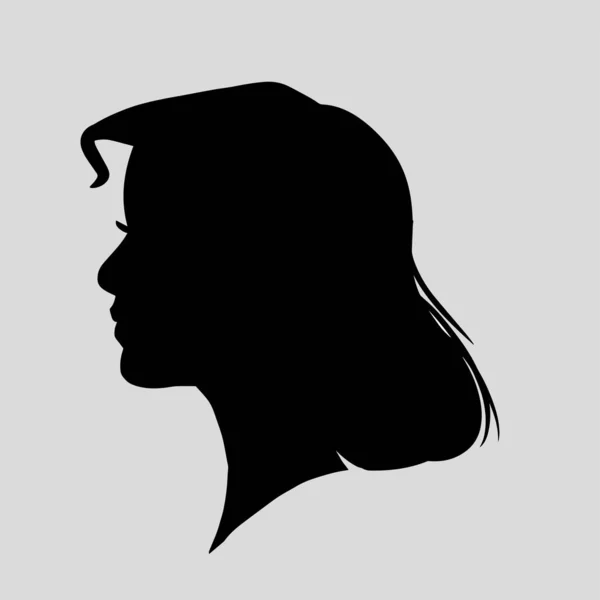 Silhouette Icon Beautiful Woman Beautiful Flowing Hair Which Very Suitable — Vetor de Stock