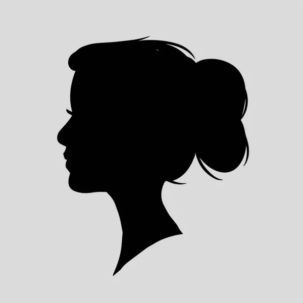 Silhouette Icône Une Belle Femme Aux Beaux Cheveux Fluides Qui — Image vectorielle