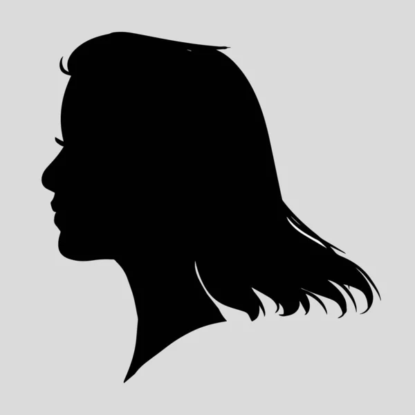 Silhouette Icon Beautiful Woman Beautiful Flowing Hair Which Very Suitable — Stock Vector