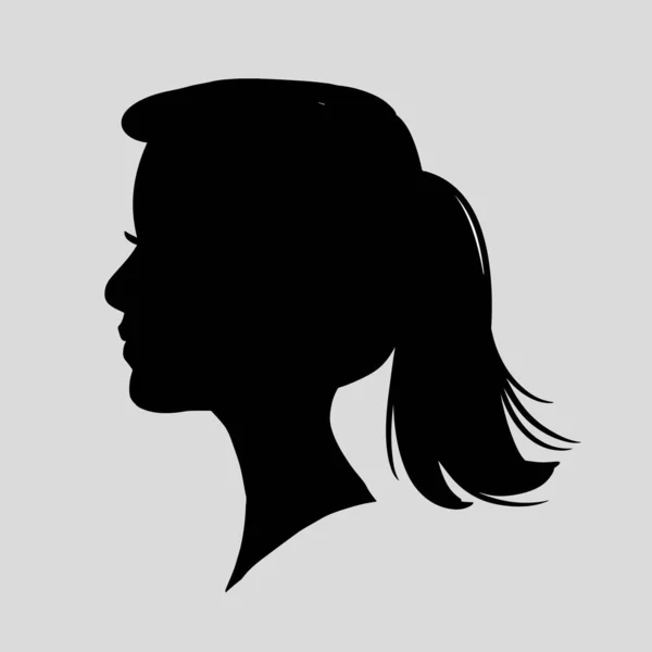 Silhouette Icône Une Belle Femme Aux Beaux Cheveux Fluides Qui — Image vectorielle