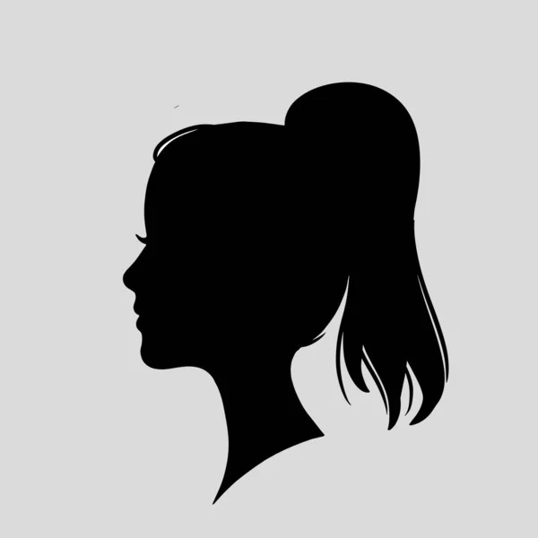 Silhouet Icoon Van Een Mooie Vrouw Met Mooi Golvend Haar — Stockvector