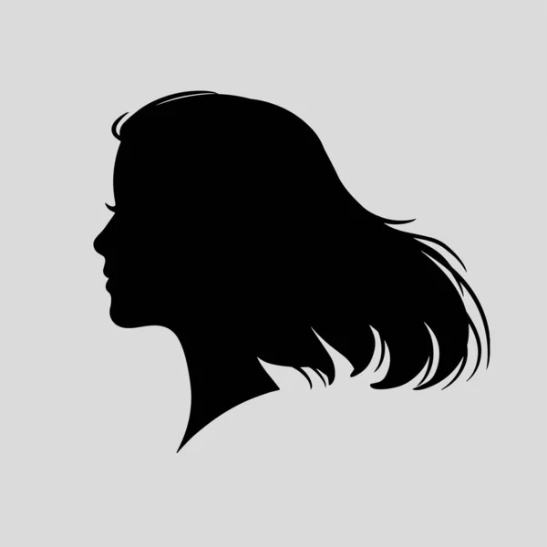Silhouette Icon Beautiful Woman Beautiful Flowing Hair Which Very Suitable — Image vectorielle
