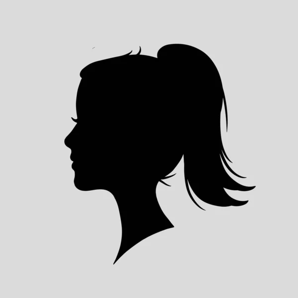Силуэт Икона Красивой Женщины Красивыми Распускающимися Волосами Которая Подходит Использования — стоковый вектор