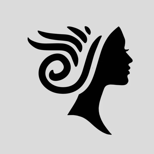 Silhouette Icon Beautiful Woman Beautiful Flowing Hair Which Very Suitable — Stock vektor