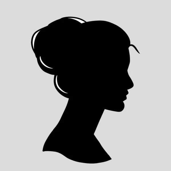 Güzel, dalgalı saçlı bir kadının silueti ya da ikonu. Kuaför logosu ya da saç bakımı için çok uygun.