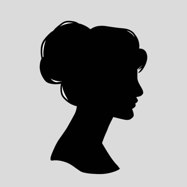 Silhouette Icon Beautiful Woman Beautiful Flowing Hair Which Very Suitable — Vetor de Stock