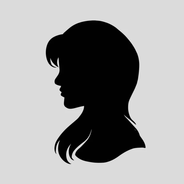 Silhouette Icône Une Belle Femme Aux Beaux Cheveux Fluides Qui — Image vectorielle